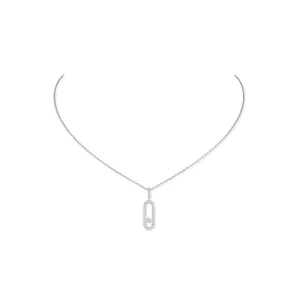 0.32ctw White Gold Diamond Pavé Necklace