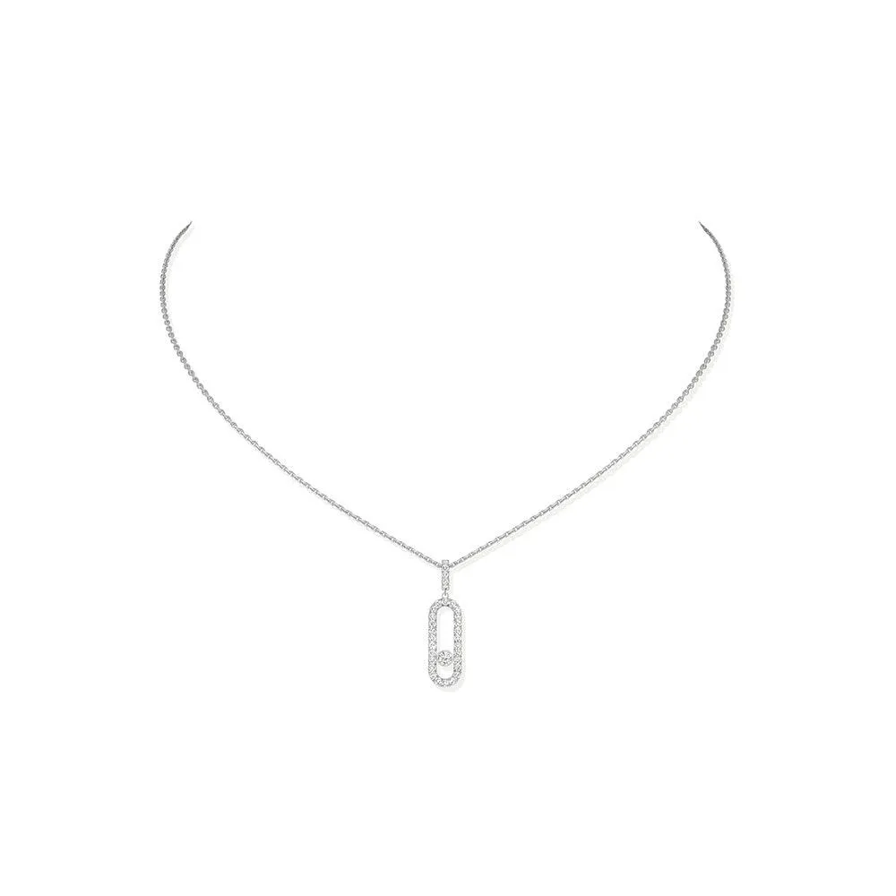 0.32ctw White Gold Diamond Pavé Necklace