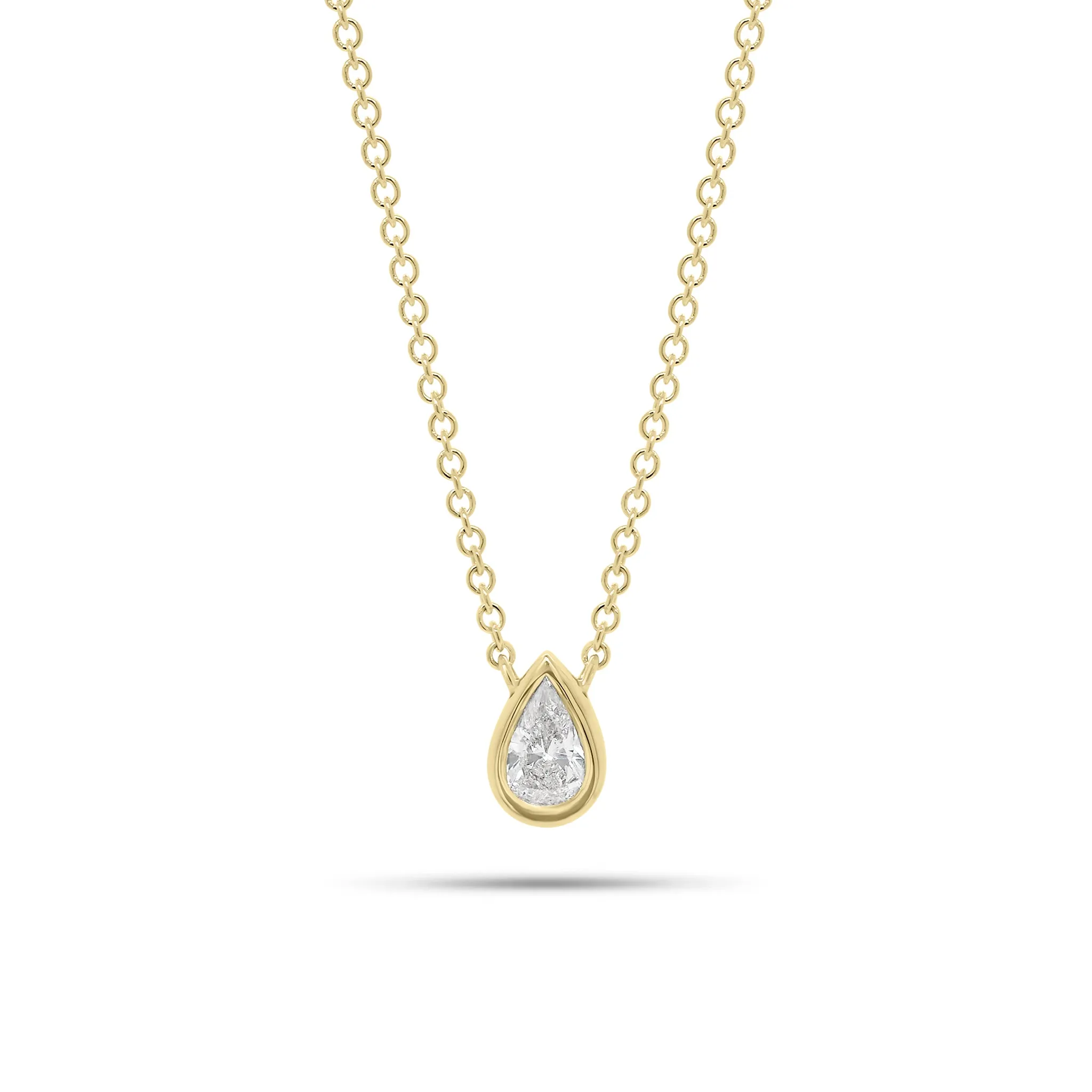 0.33 ct Pear-Shaped Bezel-Set Diamond Pendant