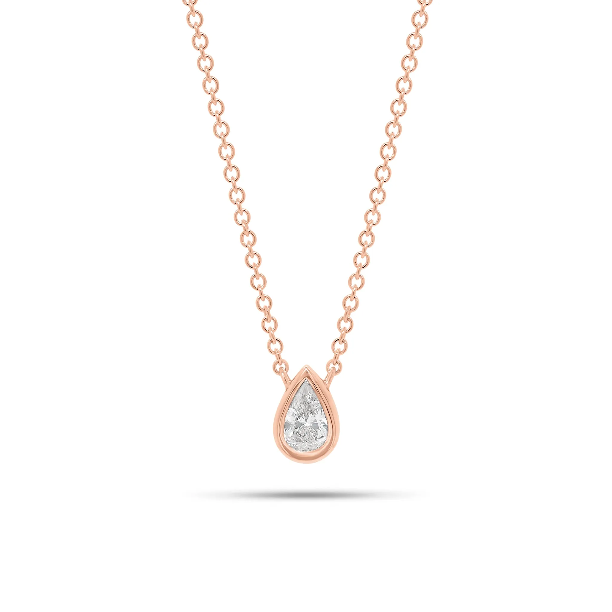 0.33 ct Pear-Shaped Bezel-Set Diamond Pendant