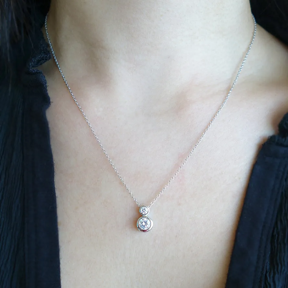 1 ctw Double Bezel Necklace