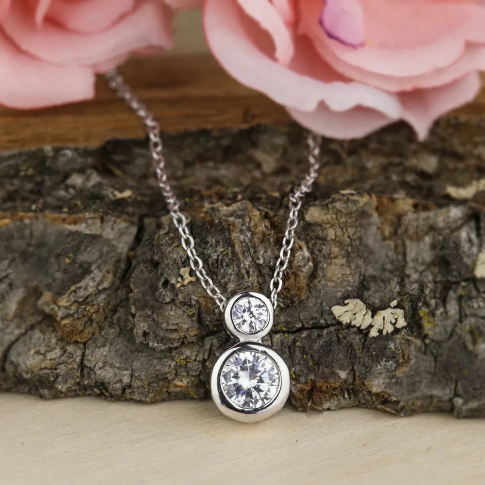 1 ctw Double Bezel Necklace