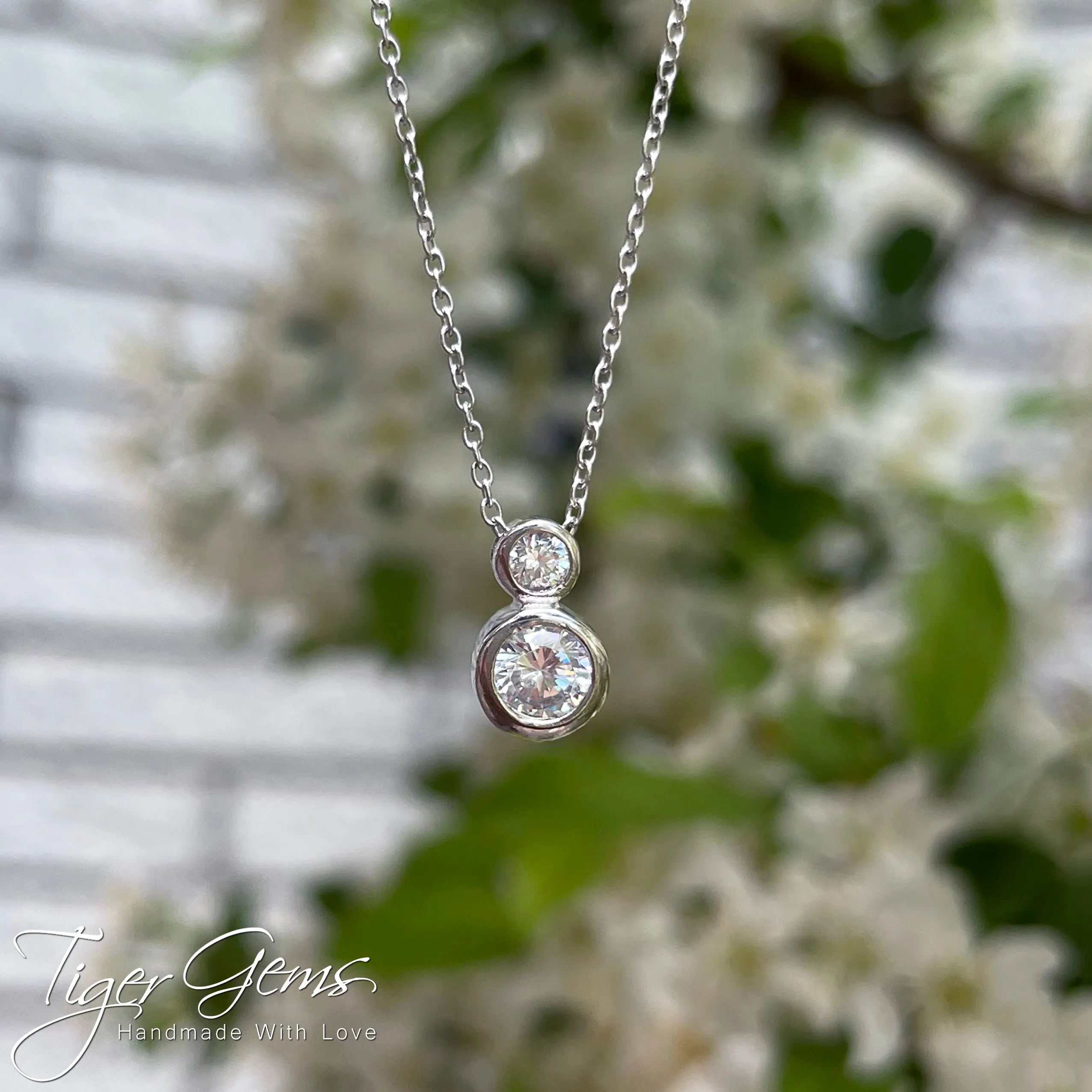 1 ctw Double Bezel Necklace