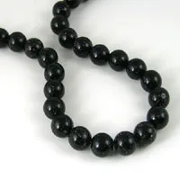 10mm Round Faux Black Garnet, 12in strand