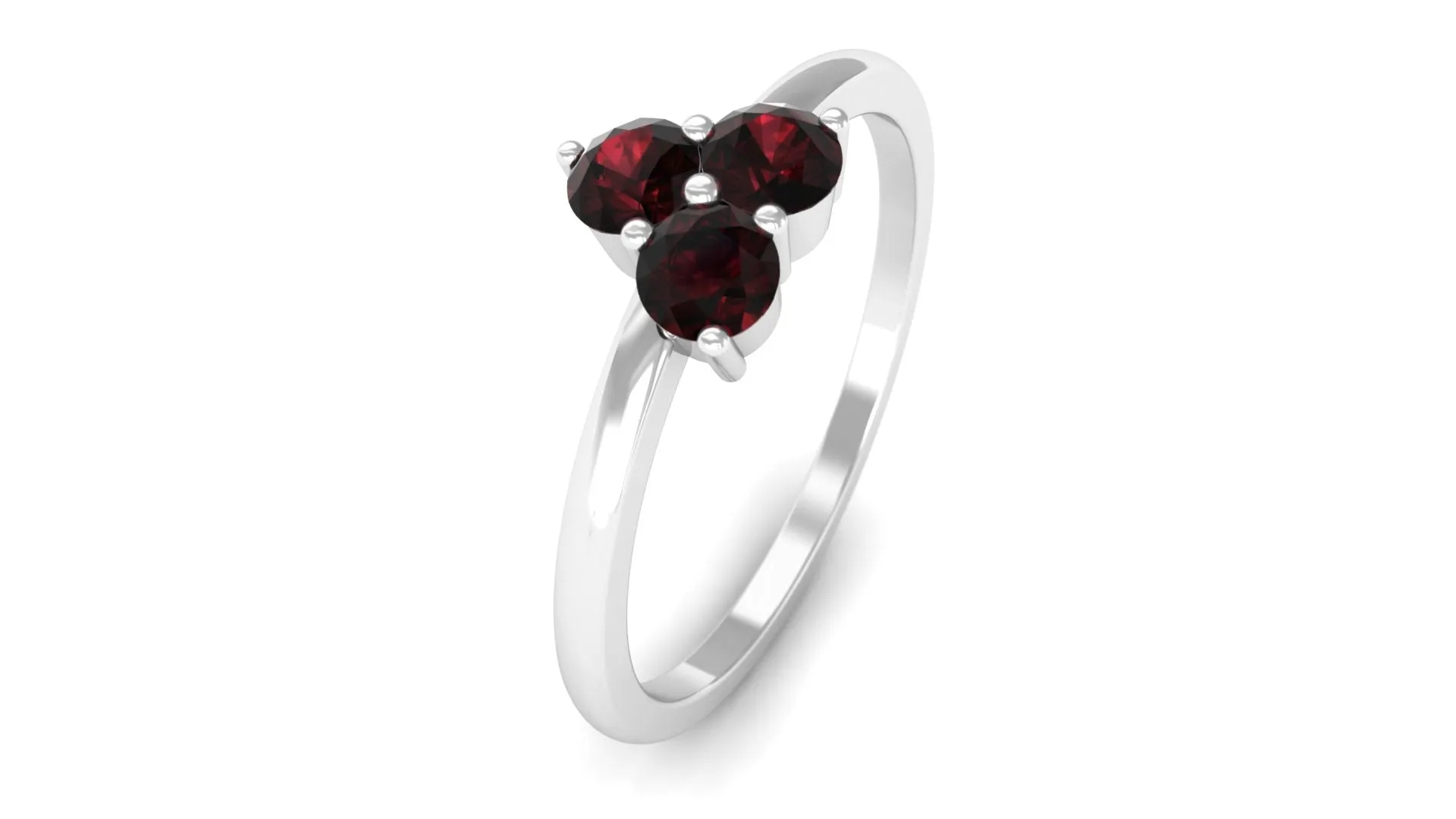 1/2 Carat Three Stone Garnet Promise Ring in Gold