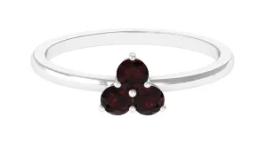 1/2 Carat Three Stone Garnet Promise Ring in Gold