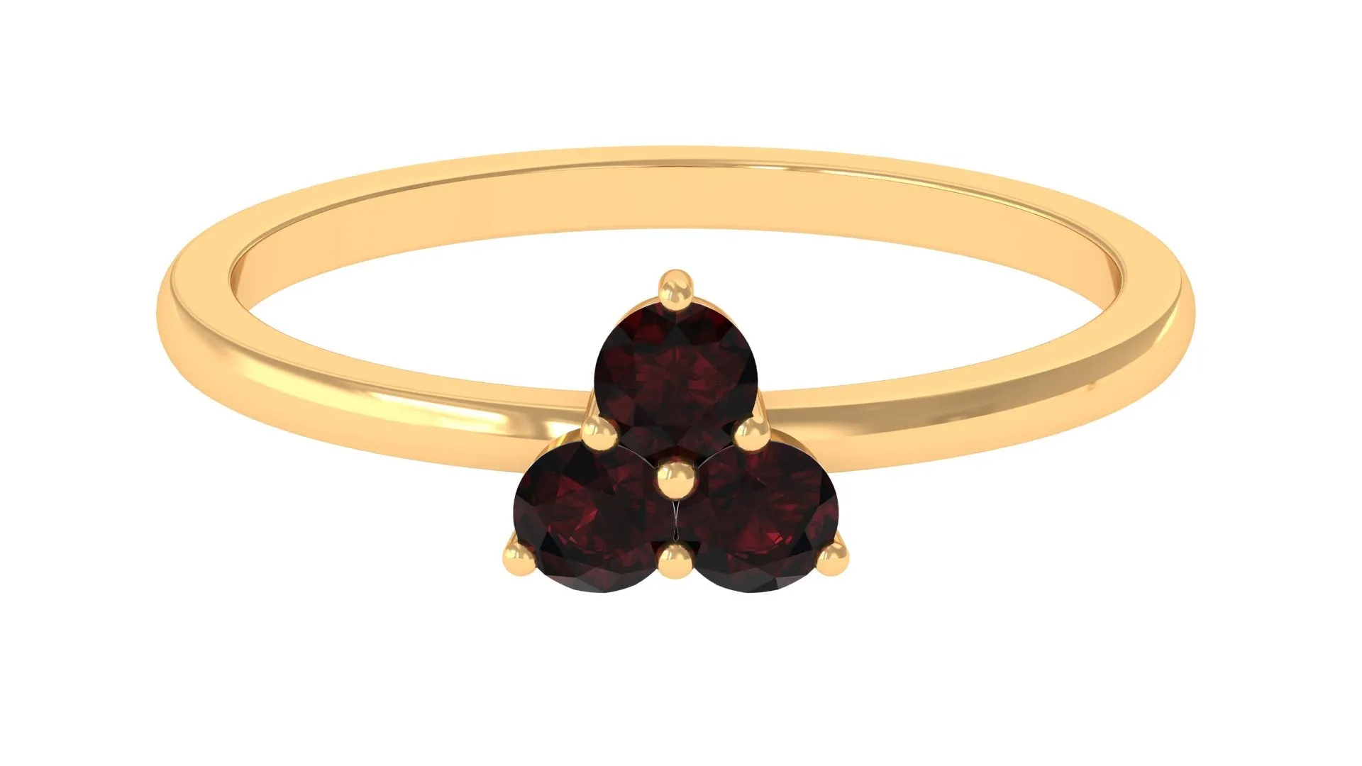 1/2 Carat Three Stone Garnet Promise Ring in Gold