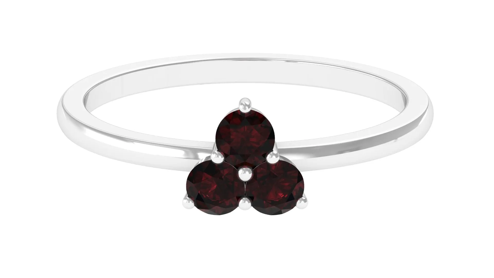 1/2 Carat Three Stone Garnet Promise Ring in Gold