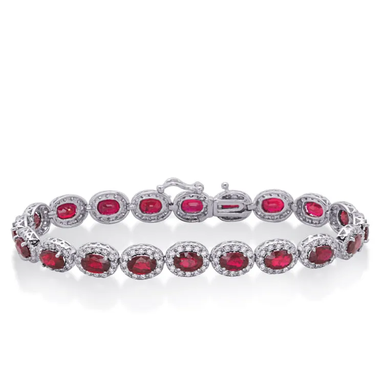 14 KT Rounds Shape Ruby & Diamond Bracelet