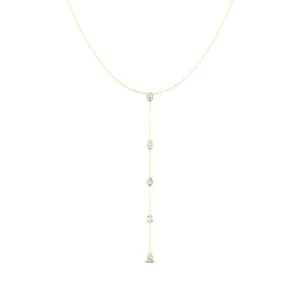 14K Gold Diamond Drop Y Necklace, Lab Grown