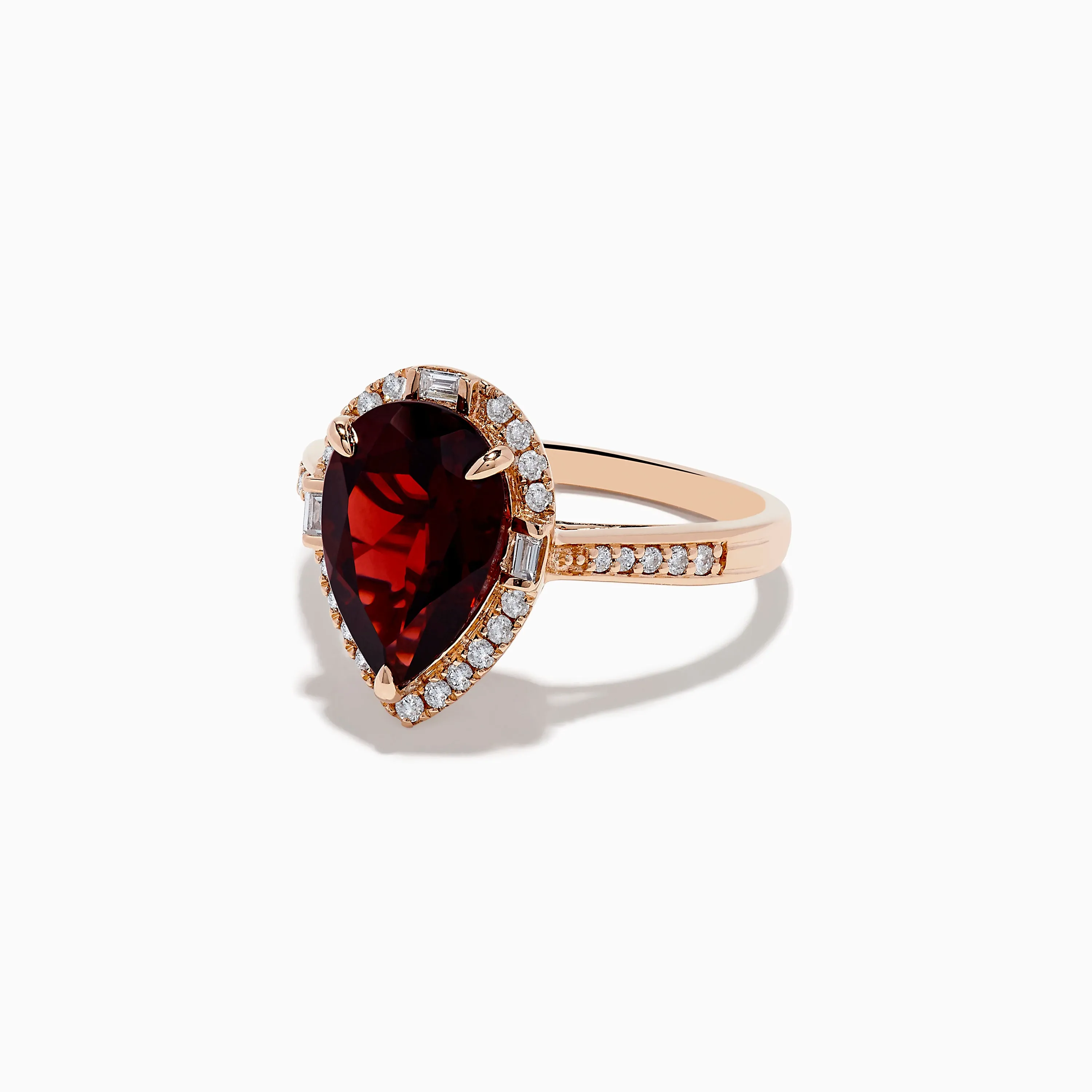 14K Rose Gold Garnet and Diamond Ring