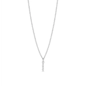 14K White Gold Diamond Drop Necklace, 15-18in