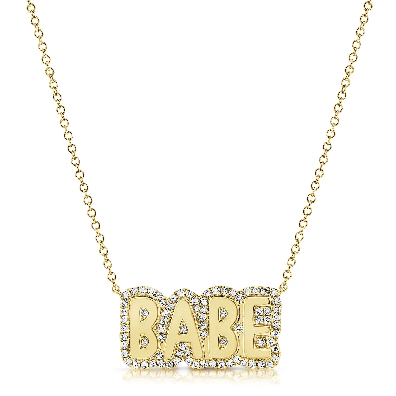 14K Yellow Gold Diamond Babe Bubble Necklace