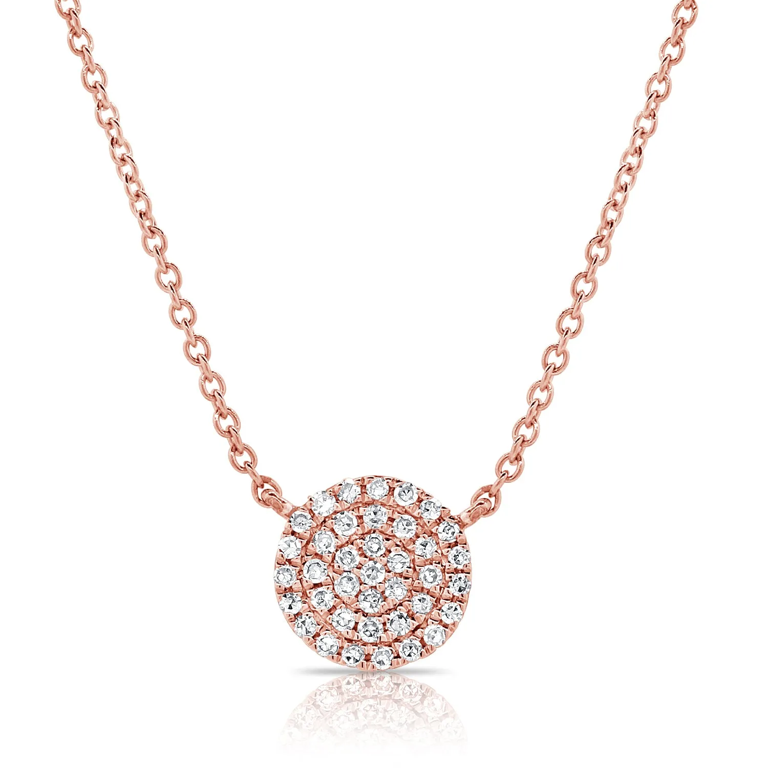 14K Yellow Gold Diamond Disc Medium Necklace