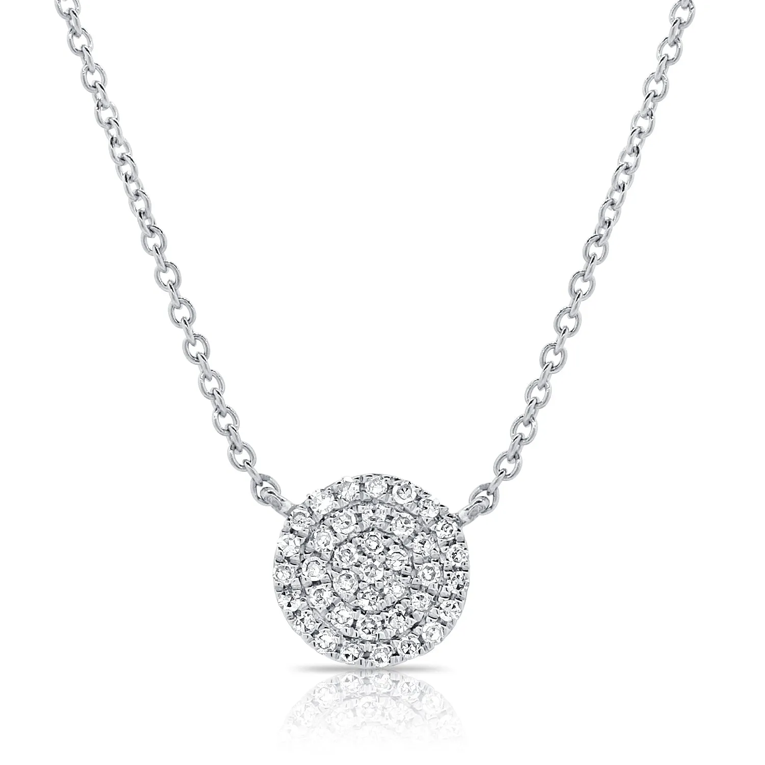 14K Yellow Gold Diamond Disc Medium Necklace