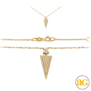 14KY 0.30CTW DIAMOND NECKLACE - FLAT TIANGLE SPIKE