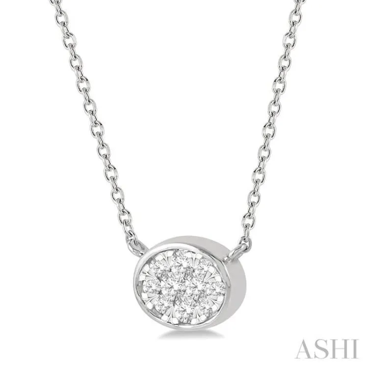 1/6 Ctw Oval Shape Lovebright Diamond Necklace in 14K White Gold