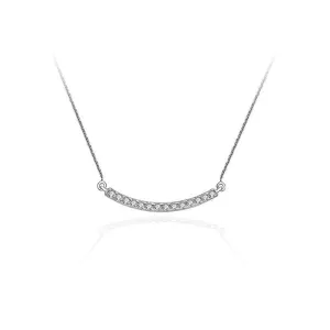 18k Gold Curved Line Diamond Necklace