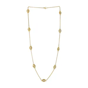 18K Yellow Gold 9-Station Diamond Secret Garden Necklace