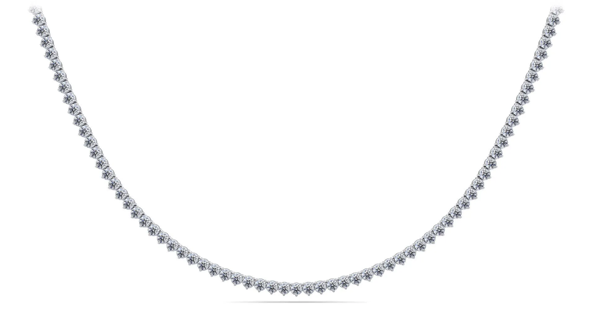 3 Prong Riviera Diamond Necklace with 36.50 ct.(finished) 5mm