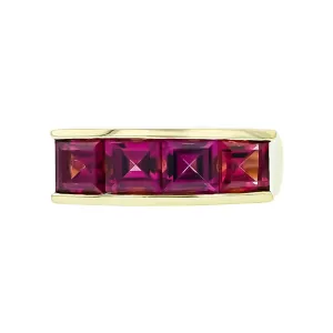 4.00-Carat Rhodolite Garnet Ring in 14K Yellow Gold