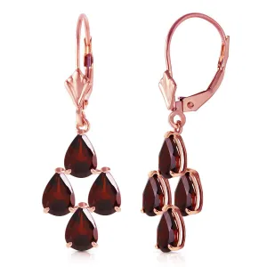 4.5 Carat 14K Solid Rose Gold Garnet Nights Earrings