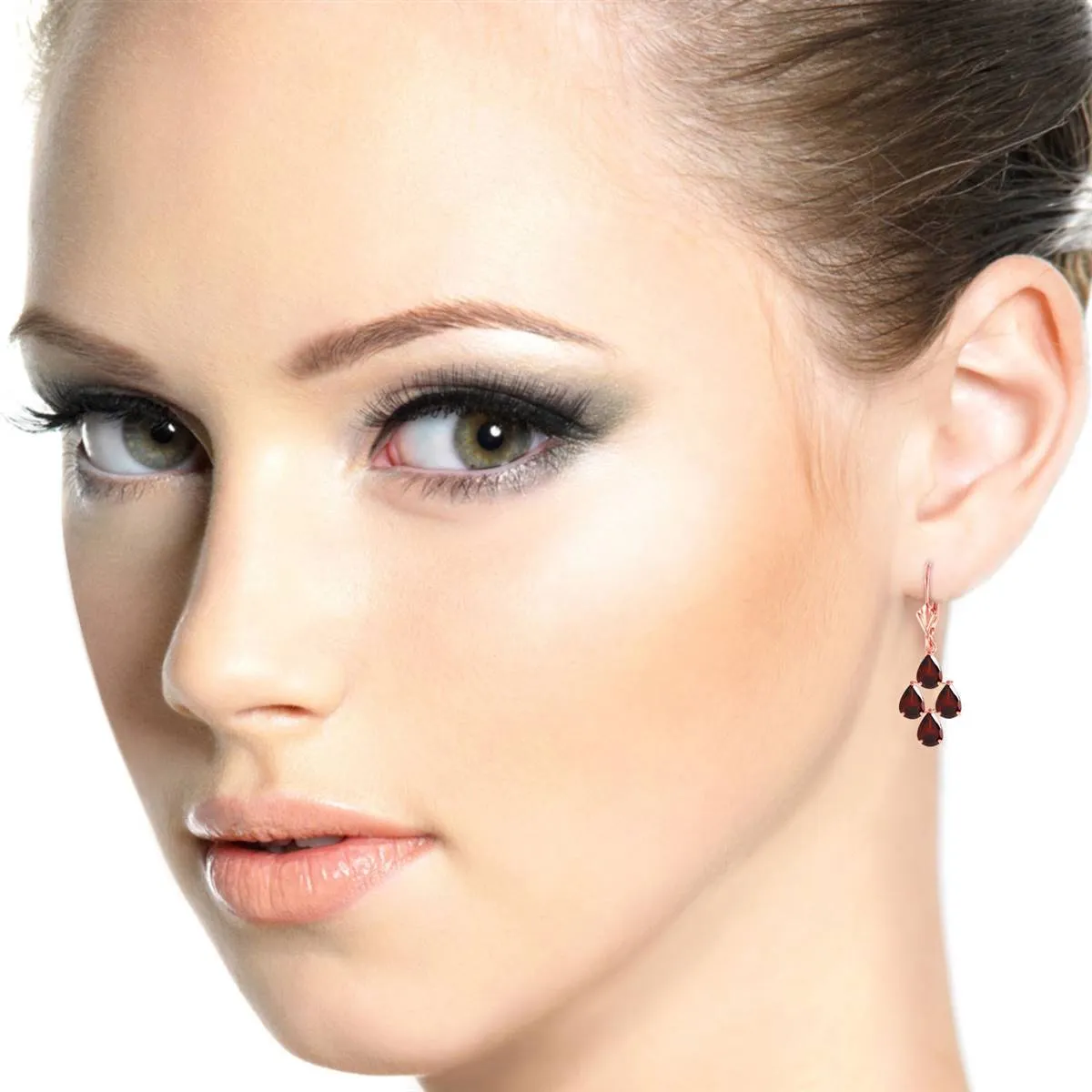 4.5 Carat 14K Solid Rose Gold Garnet Nights Earrings