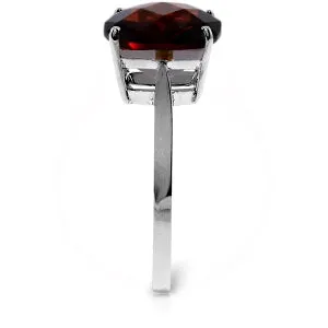 4.5 Carat 14K Solid White Gold Ring Natural Checkerboard Cut Garnet