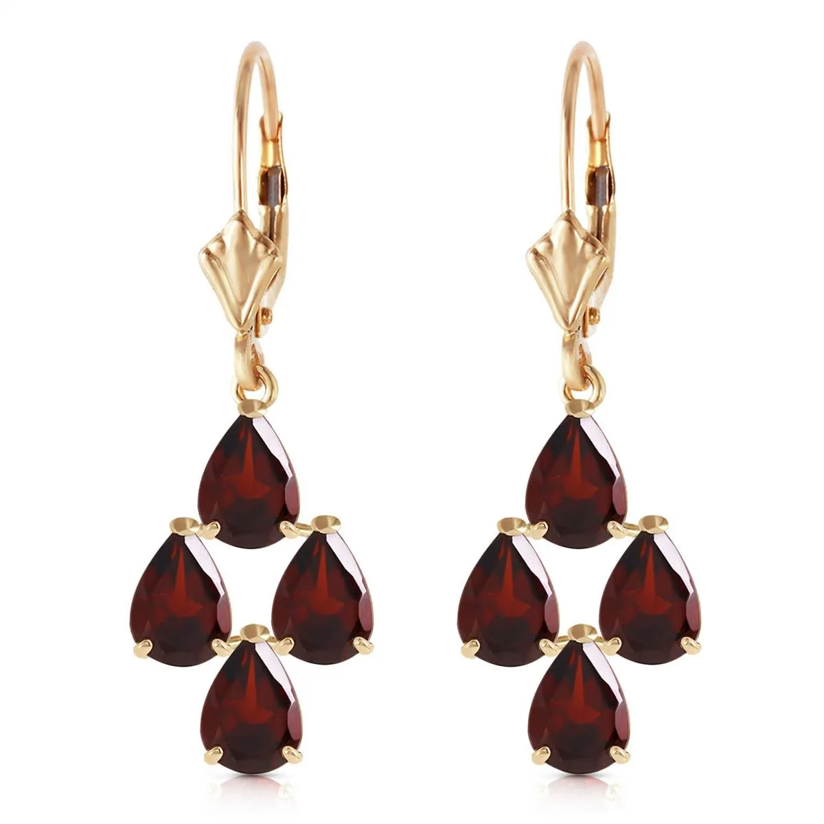 4.5 Carat 14K Solid Yellow Gold First Love Garnet Earrings