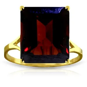 7 Carat 14K Solid Yellow Gold Ring Natural Octagon Garnet