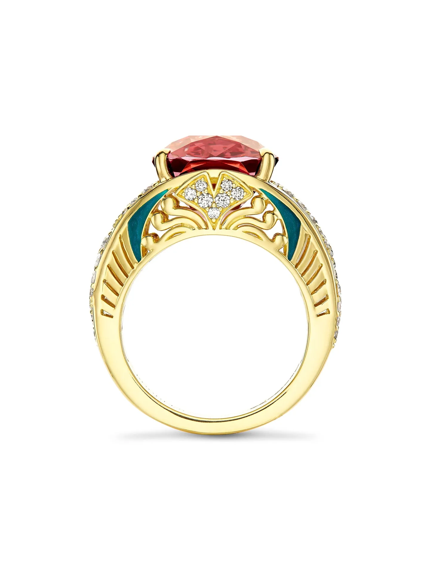 A Family Journey Prague Garnet Yellow Gold Ring