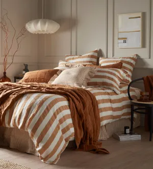 Amber Cora Stripe 100% Linen Duvet Cover