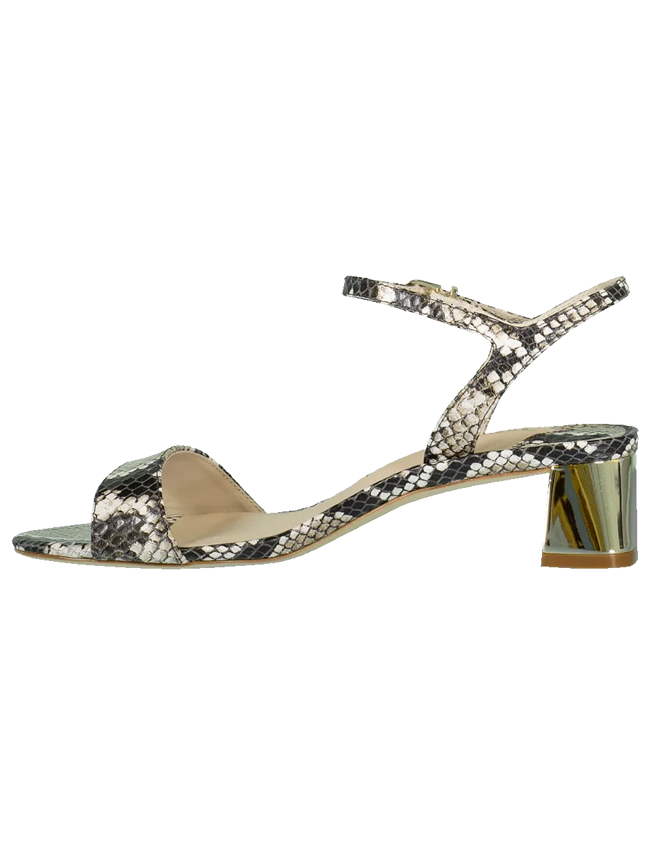 Amber Mid Python Print Sandal