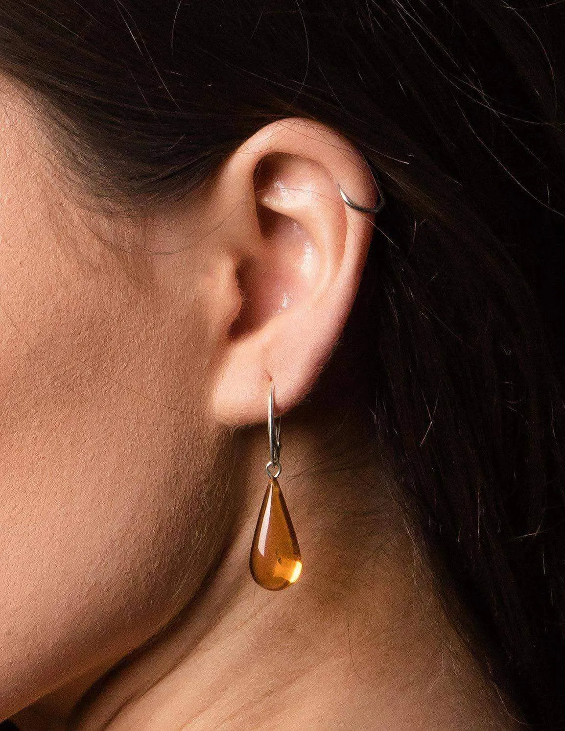 Amber Teardrop Earrings