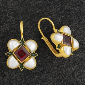 Ariel Garnet and Pearl Earrings