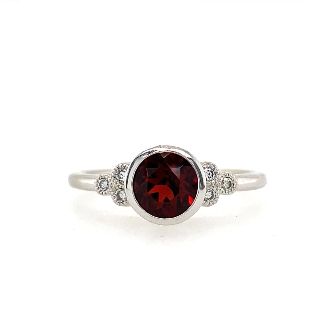 Beeghly & Co. White Gold Vintage Inspired Garnet Ring SS71880