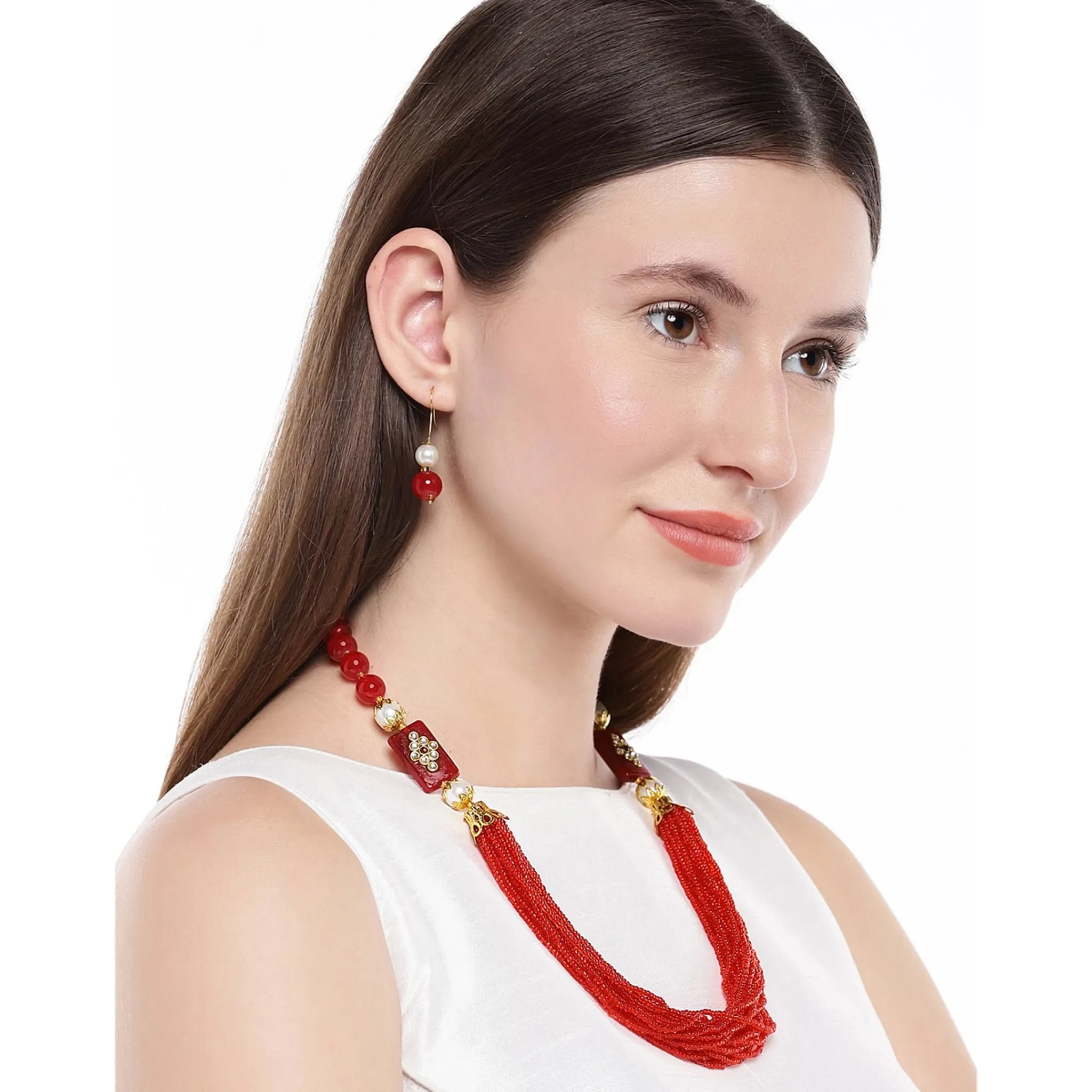 Brass Jewel Set (Red)