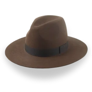 Brown Wide Brim Rancher Fedora Hat in Durable Fur Felt | The Crown