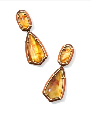 Camry Enamel Earring- Gold Amber Illusion