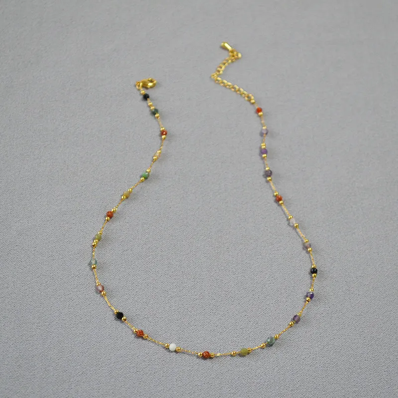 Colorful Gems Chain Necklace