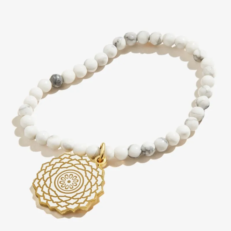 Crown Chakra Charm Stretch Bracelet Shiny Gold