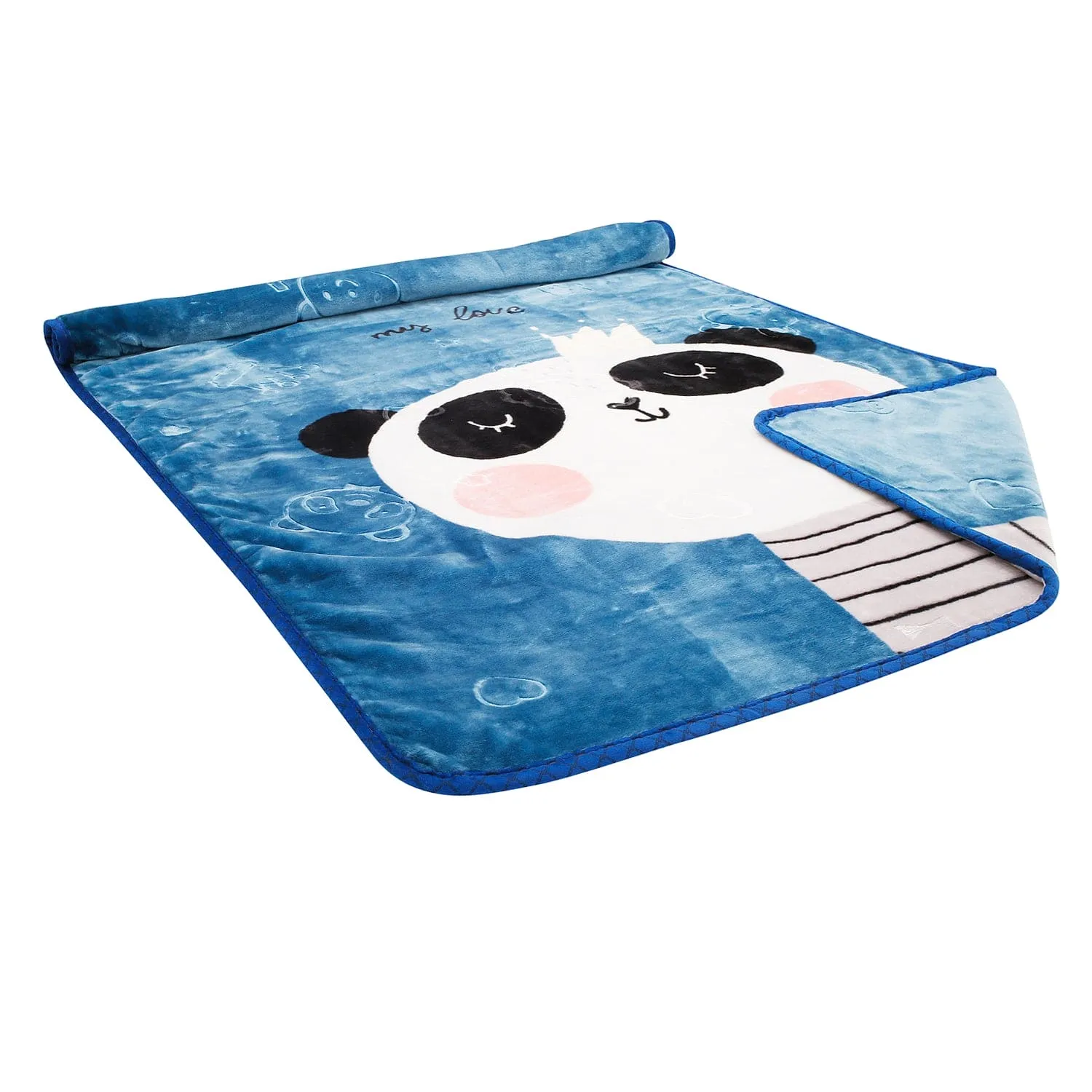 Crown Panda Blue Blanket