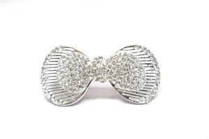 Crystal Rhinestone Bow Shape Brooch 2.25" x 1.25" - 1 Piece