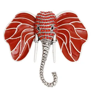 Delta Sigma Theta DST Inspired Elephant Brooch Head Red Stone Pin for Women