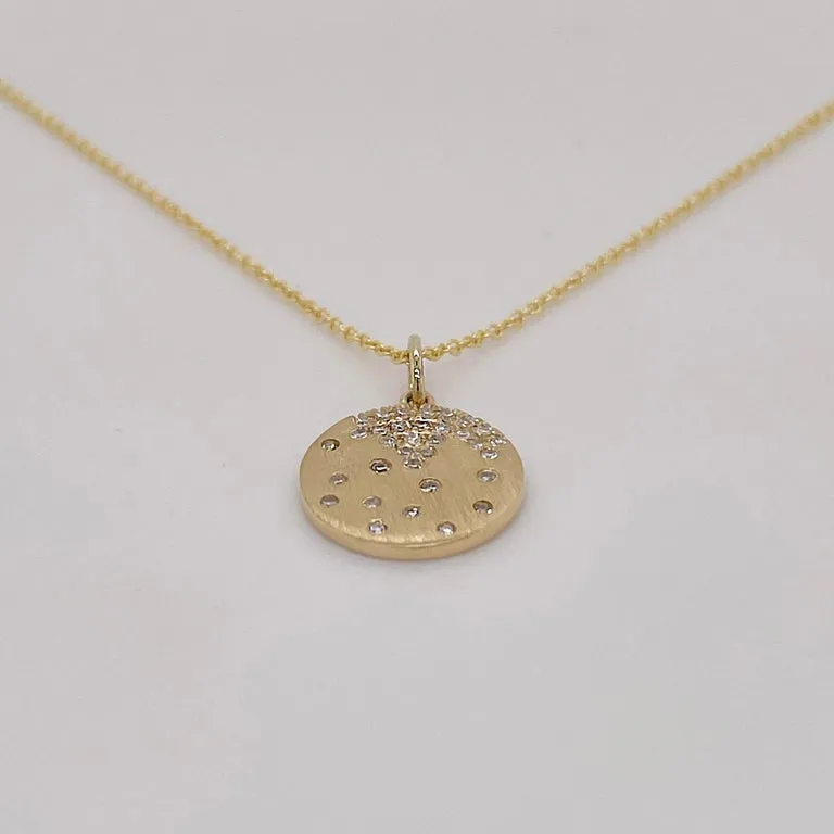 Diamond Disc Satin Necklace