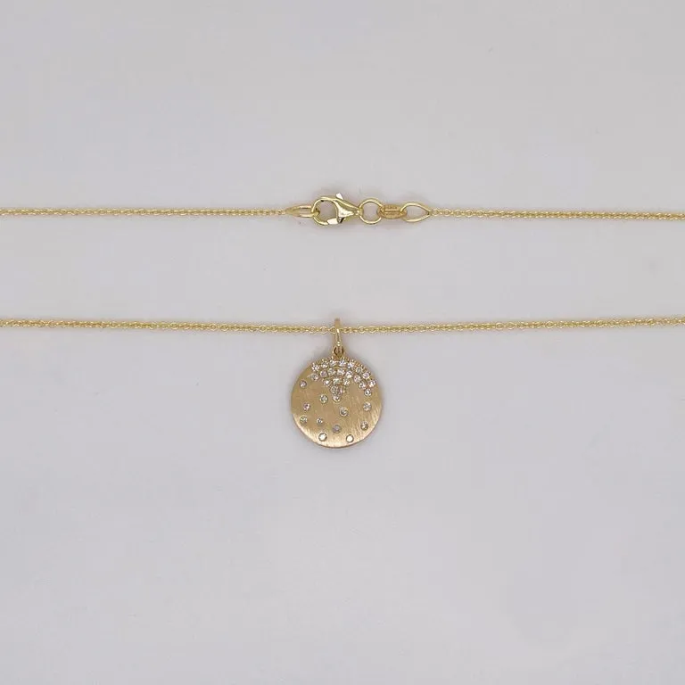 Diamond Disc Satin Necklace