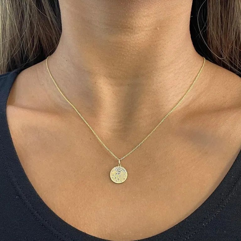 Diamond Disc Satin Necklace