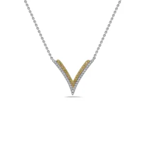 Diamond Double V Pendant Necklace