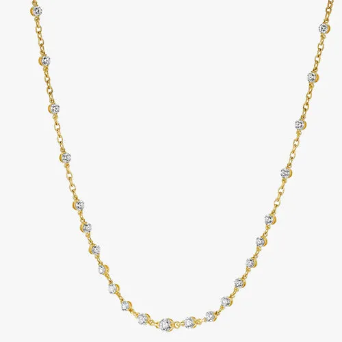 Diamond Station Tennis Necklace