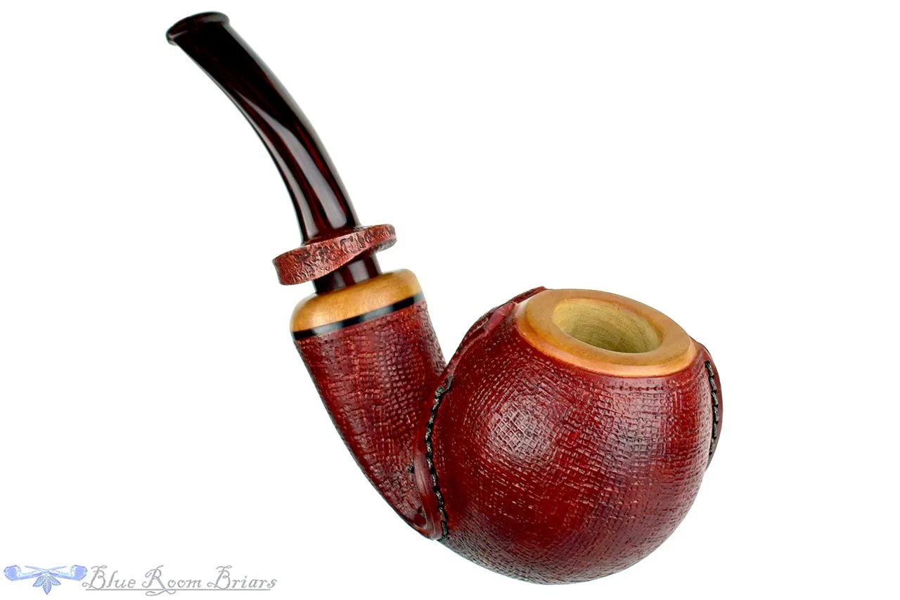 Dragomir Aleksic Pipe Carved Olivewood Apple with Brindle